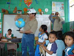 Andrés Botrán with village children