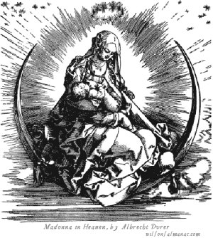 Woodcut of Madonna